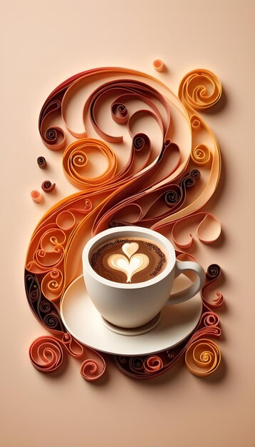 Foto quilling del giorno del caffè