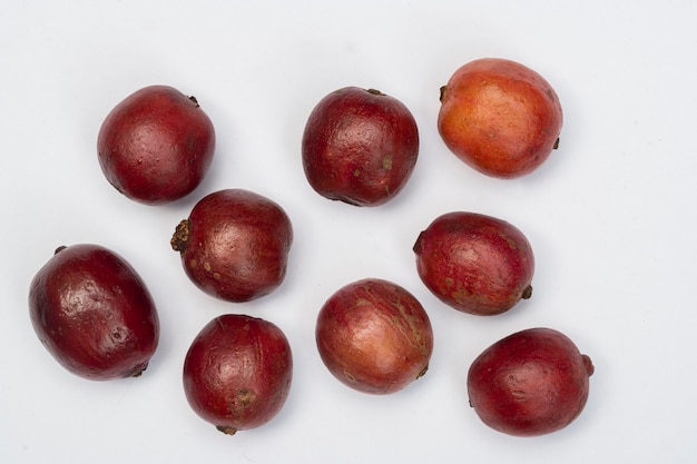 coffee fruits cherry coffee on white background