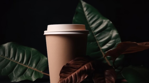 コーヒー トゥ ゴー カップ テンプレート イラスト AI GenerativexA