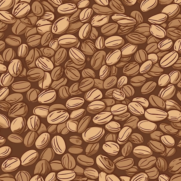 кофейные зерна узор жареный 2d иллюстрация плоская