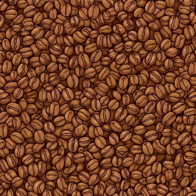 Photo coffee grain pattern roasted 2d illustration flat