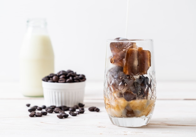 coffee ice cubes with milk