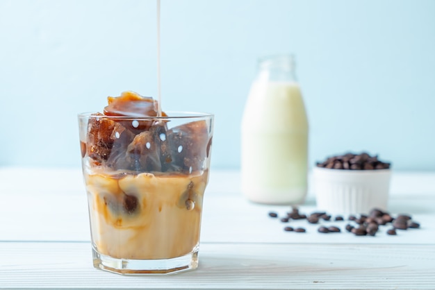 coffee ice cubes with milk