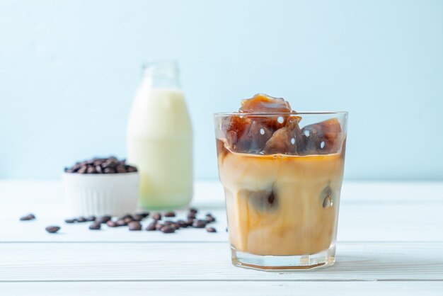 coffee ice cubes with milk