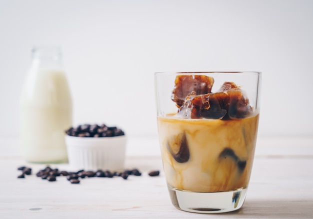 coffee ice cubes with milk