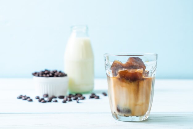 coffee ice cubes with milk