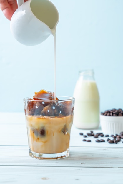 coffee ice cubes with milk