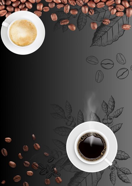 coffee illustration background for Photoshop flyer design