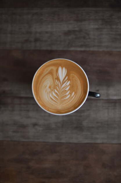 coffee latte art by barista