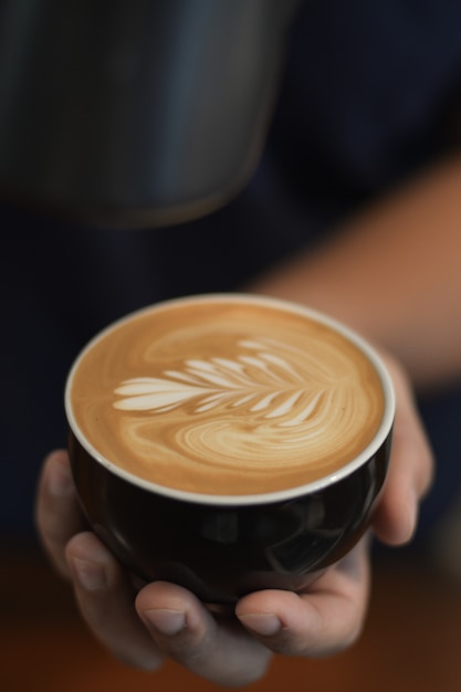 COFFEE LATTE ART IN CAFE