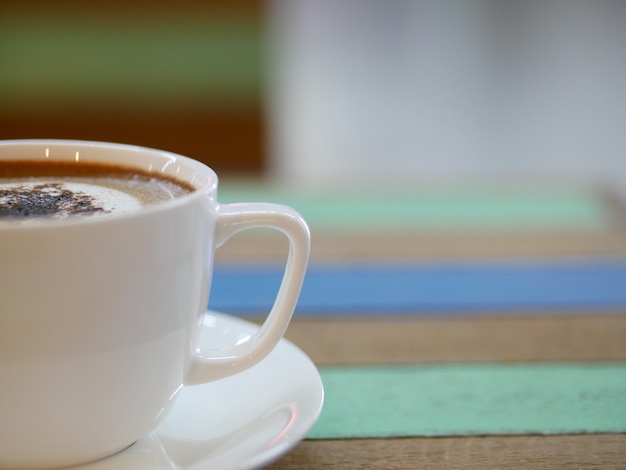 Coffee latte art in coffee shop