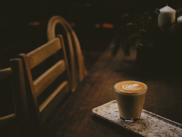 Фото Кофе латте арт в кафе кафе