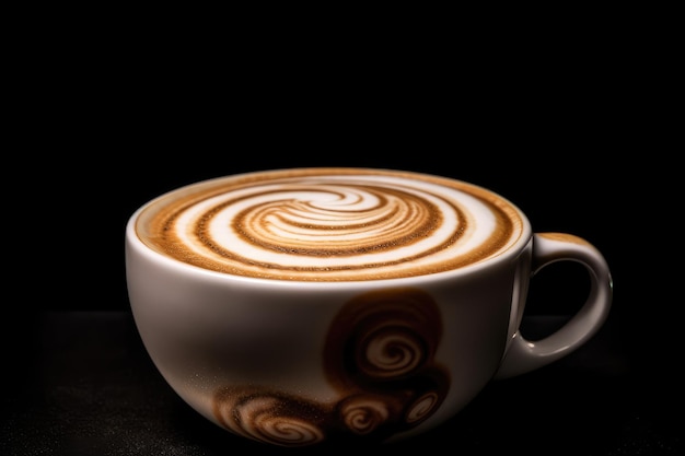 coffee latte cup with a circular economy latte art AI