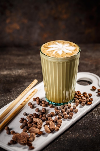 Coffee latte with cardamom