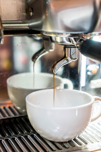 Coffee machine brewing a coffee