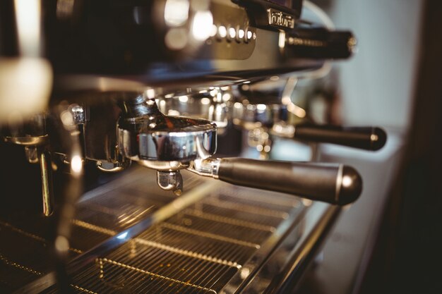 Coffee machine making a cup of coffee