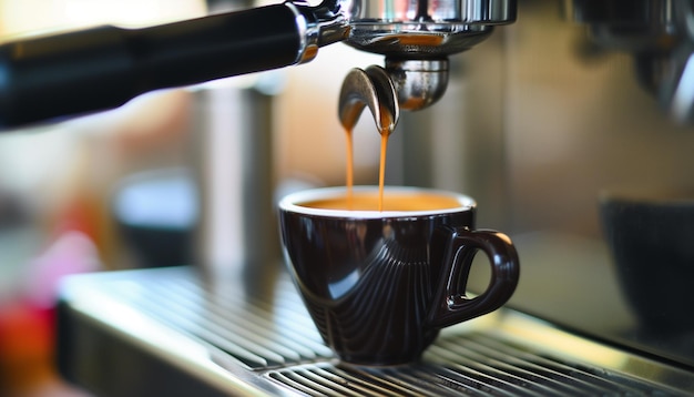 Foto macchina da caffè che prepara un espresso