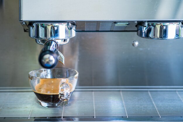 coffee machine preparing fresh coffee