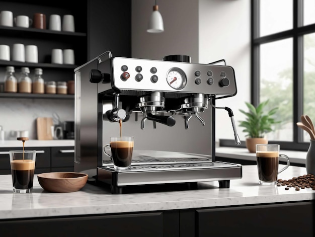 A Coffee Machine Sitting On Top Of A Counter