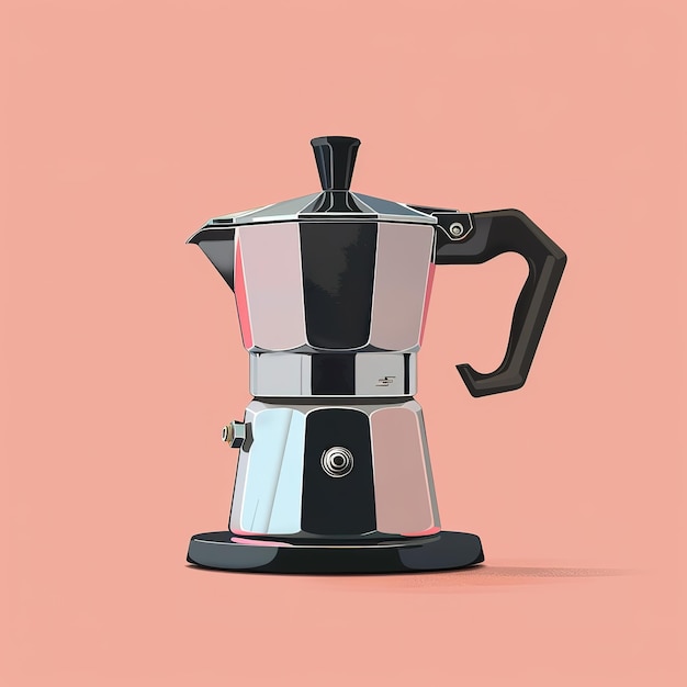 Coffee maker on pink wall background