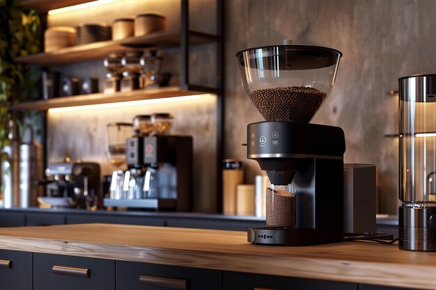 a coffee maker with a coffee maker on the counter