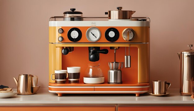 Photo a coffee maker with a coffee maker on the top