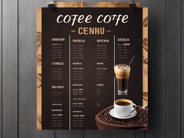 Foto modello di menu del caffè per i social media