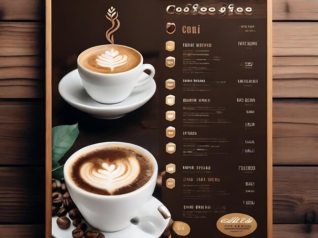 Foto modello di menu del caffè per i social media