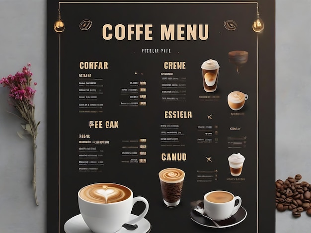 Foto modello di menu del caffè per i social media