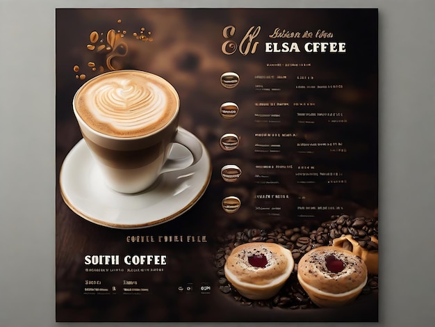 Photo coffee menu social media template