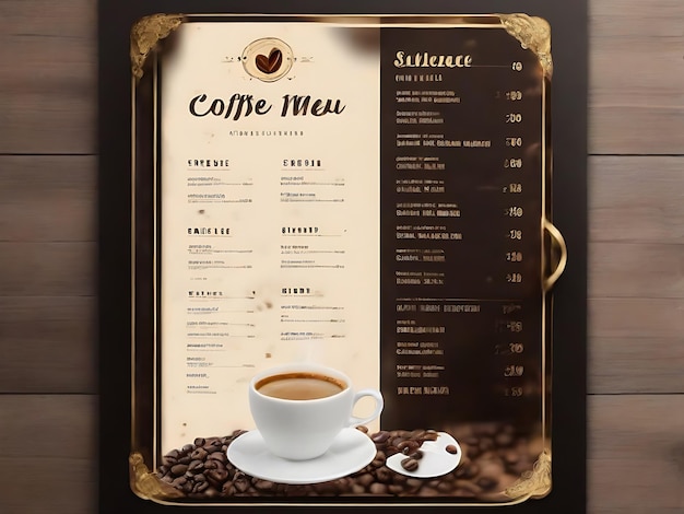 Foto modello di menu del caffè per i social media