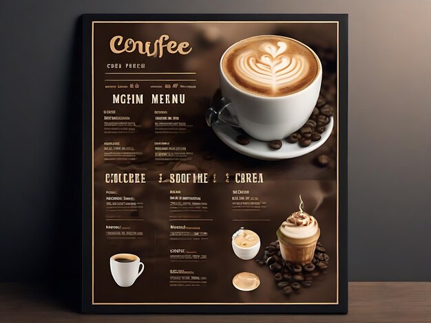 Foto modello di menu del caffè per i social media