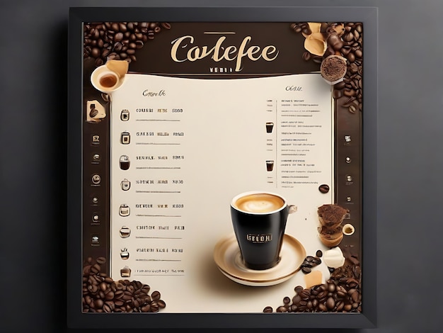 Foto modello di menu del caffè per i social media