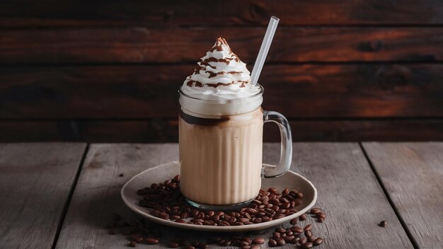 Coffee milkshake with whipped cream