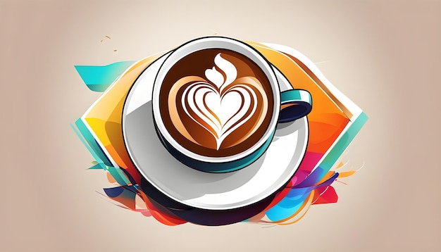 Photo coffee mug logo coffee with vector symbol plan