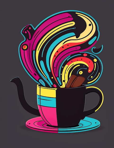 coffee mug style ai image for tshirt design