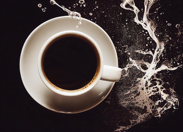 coffee mug with coffee beans photo