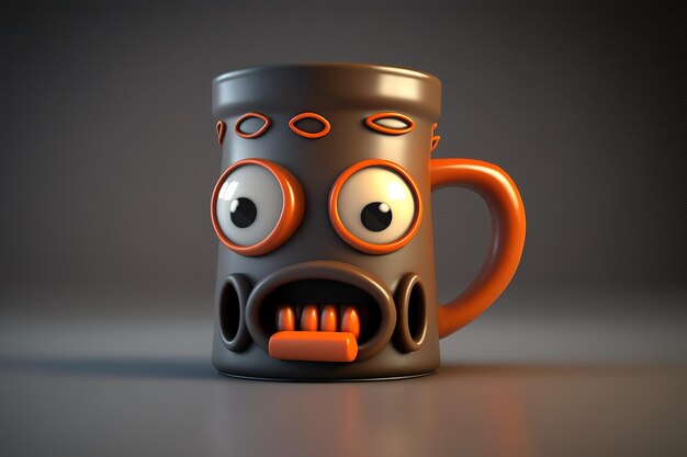 Coffee mug with handle colorful cartoon mug