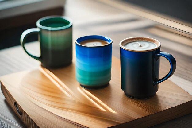 a coffee mug with the word " latte " on it