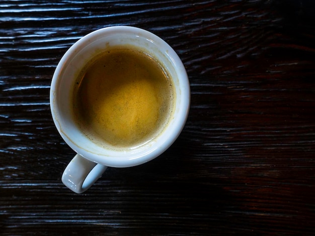 Coffee Mug on Wooden Table on cafe