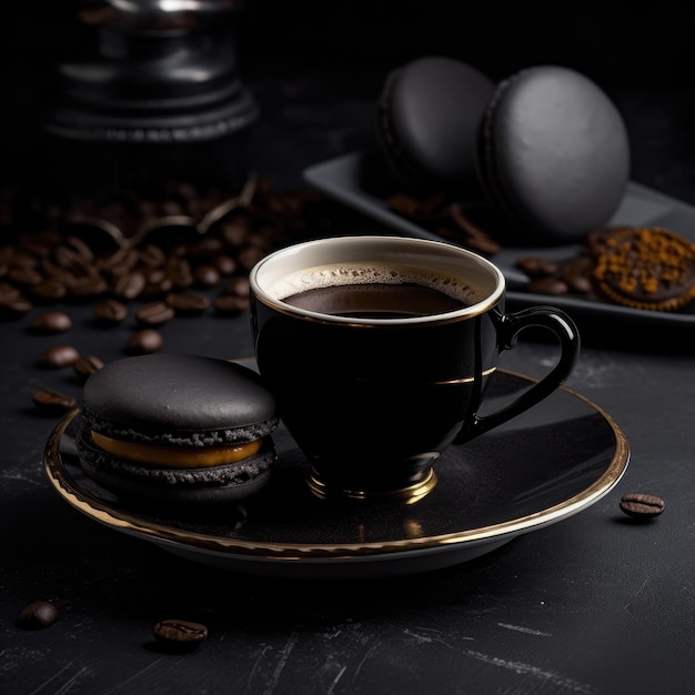 Coffee mug on wooden table