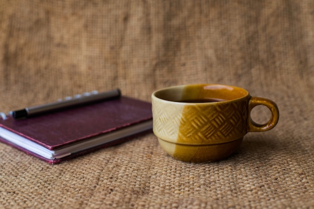 Coffee and notebook