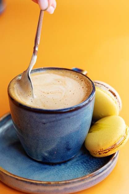 Coffee on an Orange Background