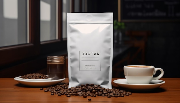 coffee packaging on table