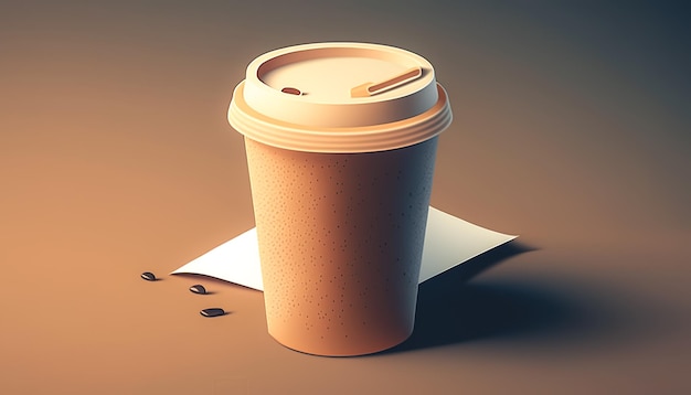 Coffee in a paper cup generative Al