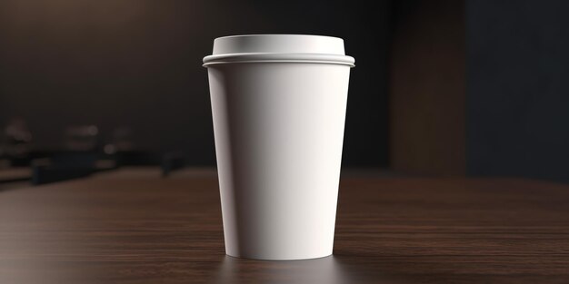 Photo coffee paper cup mockup recyclable kraft paper cup coffee copy space for text and logo