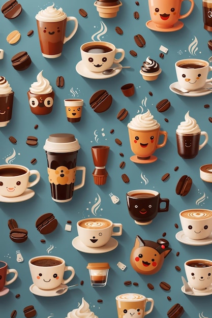 Photo coffee pattern background