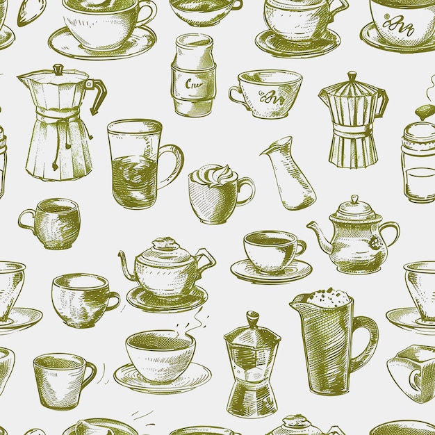 Coffee Pattern Design For background Social Media Packaging Industry And Digital Media