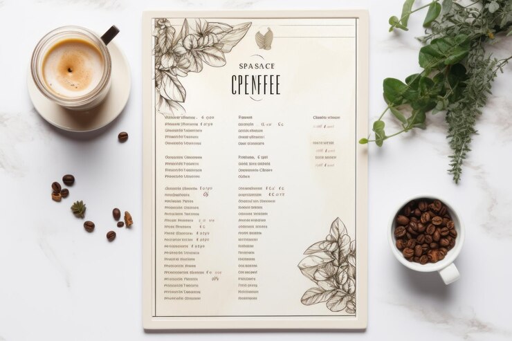 Photo coffee perfection unveiled a glamorous mockup menu in acrylic frame 32 aspect ratio