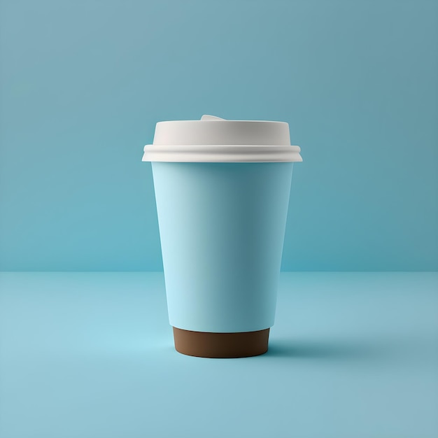Coffee plastic blue cup empty mockup template